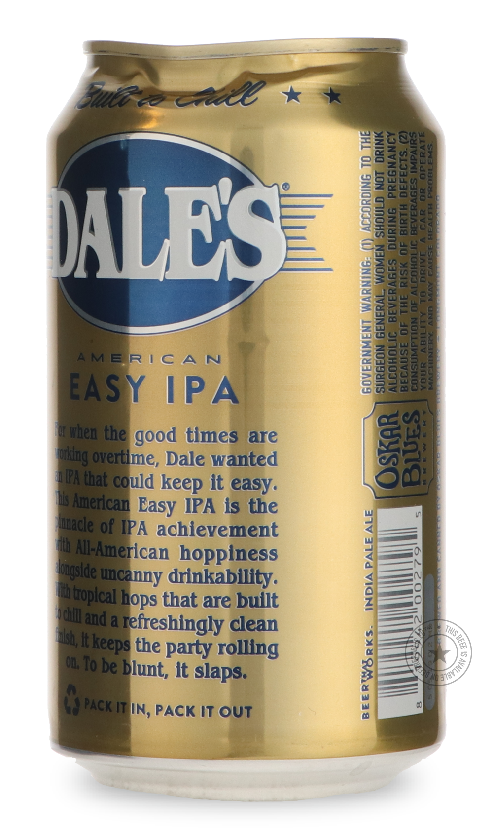 Oskar Blues- Dale’s Easy IPA-IPA- Only @ Beer Republic - The best online beer store for American & Canadian craft beer - Buy beer online from the USA and Canada - Bier online kopen - Amerikaans bier kopen - Craft beer store - Craft beer kopen - Amerikanisch bier kaufen - Bier online kaufen - Acheter biere online - IPA - Stout - Porter - New England IPA - Hazy IPA - Imperial Stout - Barrel Aged - Barrel Aged Imperial Stout - Brown - Dark beer - Blond - Blonde - Pilsner - Lager - Wheat - Weizen - Amber - Barl