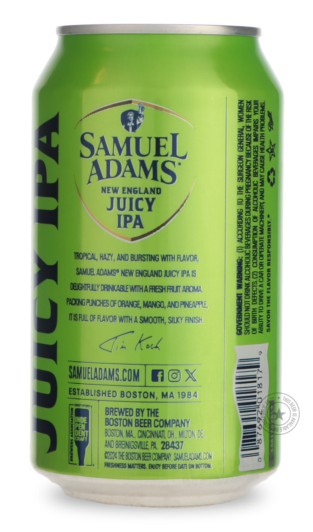 -Samuel Adams- New England Juicy IPA-IPA- Only @ Beer Republic - The best online beer store for American & Canadian craft beer - Buy beer online from the USA and Canada - Bier online kopen - Amerikaans bier kopen - Craft beer store - Craft beer kopen - Amerikanisch bier kaufen - Bier online kaufen - Acheter biere online - IPA - Stout - Porter - New England IPA - Hazy IPA - Imperial Stout - Barrel Aged - Barrel Aged Imperial Stout - Brown - Dark beer - Blond - Blonde - Pilsner - Lager - Wheat - Weizen - Ambe
