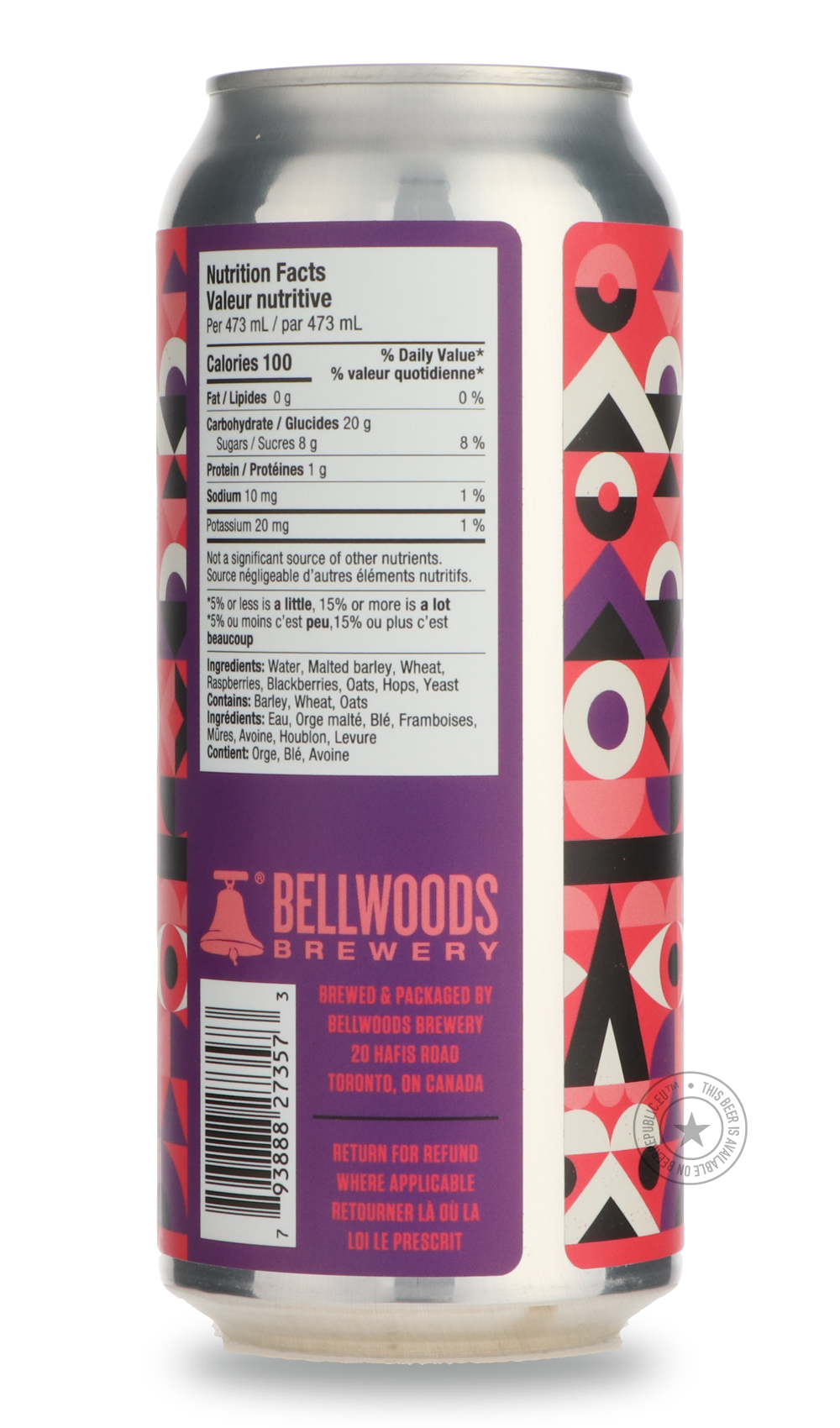 Bellwoods- Non-Alcoholic Jelly King w/ Raspberry + Blackberry-Sour / Wild & Fruity- Only @ Beer Republic - The best online beer store for American & Canadian craft beer - Buy beer online from the USA and Canada - Bier online kopen - Amerikaans bier kopen - Craft beer store - Craft beer kopen - Amerikanisch bier kaufen - Bier online kaufen - Acheter biere online - IPA - Stout - Porter - New England IPA - Hazy IPA - Imperial Stout - Barrel Aged - Barrel Aged Imperial Stout - Brown - Dark beer - Blond - Blonde