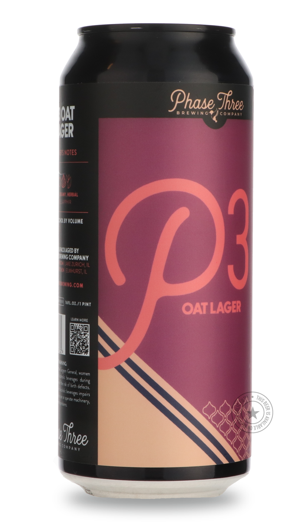 -Phase Three- P3 Oat Lager-Pale- Only @ Beer Republic - The best online beer store for American & Canadian craft beer - Buy beer online from the USA and Canada - Bier online kopen - Amerikaans bier kopen - Craft beer store - Craft beer kopen - Amerikanisch bier kaufen - Bier online kaufen - Acheter biere online - IPA - Stout - Porter - New England IPA - Hazy IPA - Imperial Stout - Barrel Aged - Barrel Aged Imperial Stout - Brown - Dark beer - Blond - Blonde - Pilsner - Lager - Wheat - Weizen - Amber - Barle