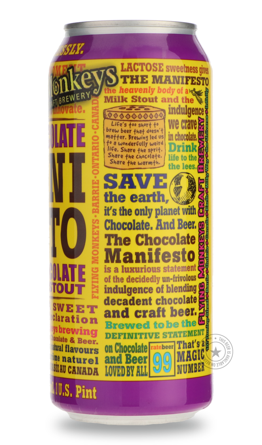 Flying Monkeys- The Chocolate Manifesto-Stout & Porter- Only @ Beer Republic - The best online beer store for American & Canadian craft beer - Buy beer online from the USA and Canada - Bier online kopen - Amerikaans bier kopen - Craft beer store - Craft beer kopen - Amerikanisch bier kaufen - Bier online kaufen - Acheter biere online - IPA - Stout - Porter - New England IPA - Hazy IPA - Imperial Stout - Barrel Aged - Barrel Aged Imperial Stout - Brown - Dark beer - Blond - Blonde - Pilsner - Lager - Wheat -