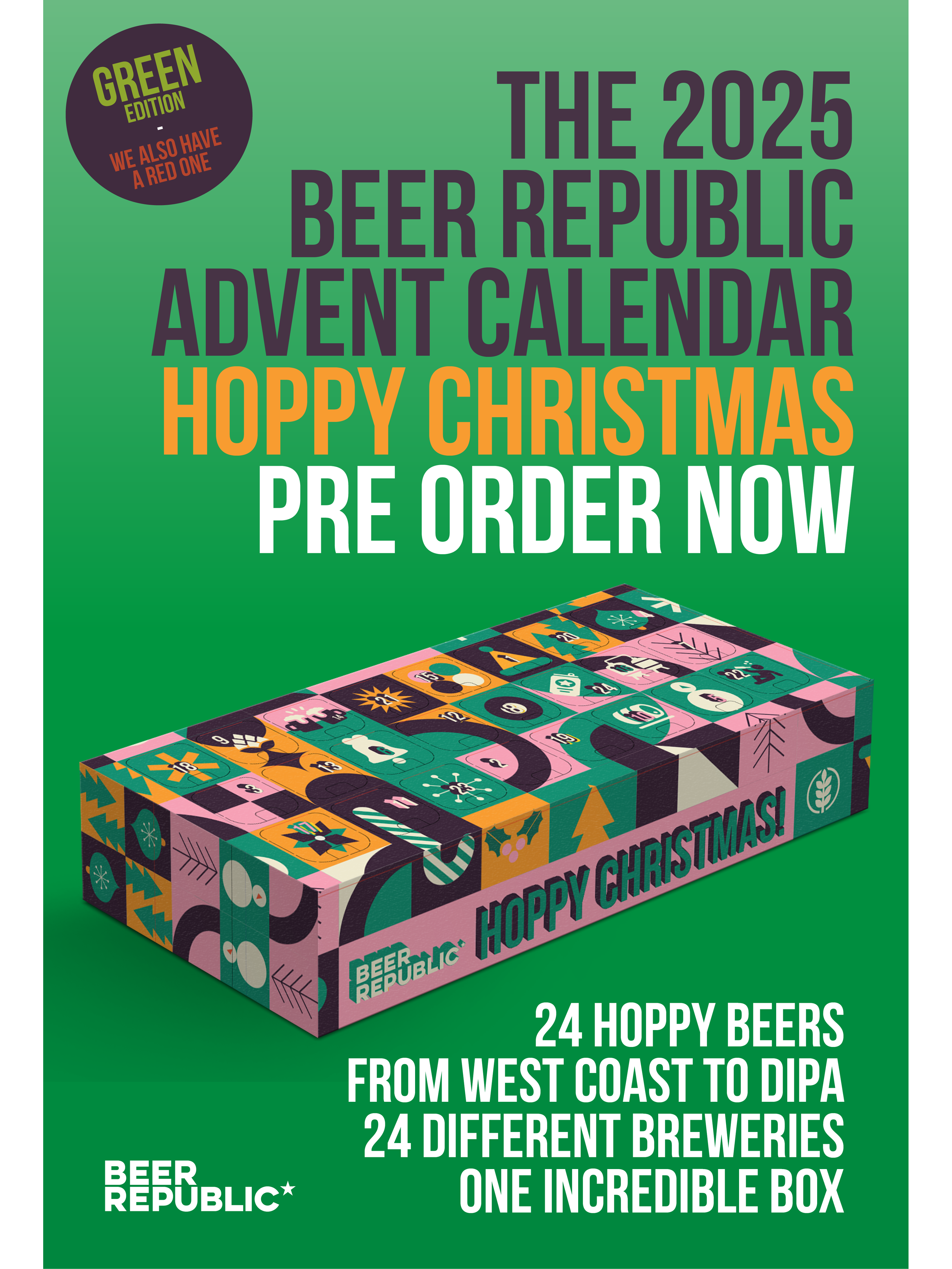 -Beer Republic- The Beer Republic Advent Calendar 2025 GREEN Edition-Packs & Cases- Only @ Beer Republic - The best online beer store for American & Canadian craft beer - Buy beer online from the USA and Canada - Bier online kopen - Amerikaans bier kopen - Craft beer store - Craft beer kopen - Amerikanisch bier kaufen - Bier online kaufen - Acheter biere online - IPA - Stout - Porter - New England IPA - Hazy IPA - Imperial Stout - Barrel Aged - Barrel Aged Imperial Stout - Brown - Dark beer - Blond - Blonde