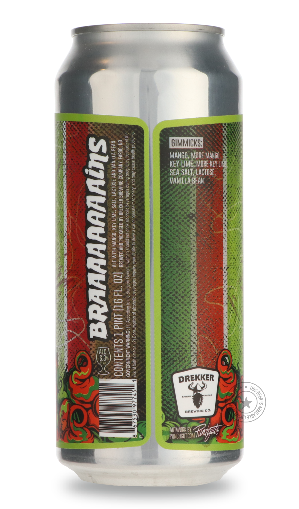 Drekker- Braaaaaaaains - Mango Key Lime-Sour / Wild & Fruity- Only @ Beer Republic - The best online beer store for American & Canadian craft beer - Buy beer online from the USA and Canada - Bier online kopen - Amerikaans bier kopen - Craft beer store - Craft beer kopen - Amerikanisch bier kaufen - Bier online kaufen - Acheter biere online - IPA - Stout - Porter - New England IPA - Hazy IPA - Imperial Stout - Barrel Aged - Barrel Aged Imperial Stout - Brown - Dark beer - Blond - Blonde - Pilsner - Lager - W