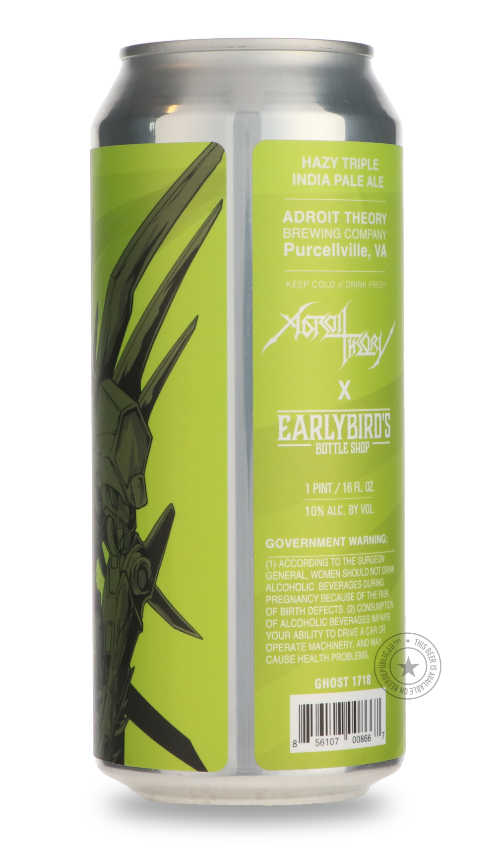 Adroit Theory- Government Drone (Ghost 1718)-IPA- Only @ Beer Republic - The best online beer store for American & Canadian craft beer - Buy beer online from the USA and Canada - Bier online kopen - Amerikaans bier kopen - Craft beer store - Craft beer kopen - Amerikanisch bier kaufen - Bier online kaufen - Acheter biere online - IPA - Stout - Porter - New England IPA - Hazy IPA - Imperial Stout - Barrel Aged - Barrel Aged Imperial Stout - Brown - Dark beer - Blond - Blonde - Pilsner - Lager - Wheat - Weize