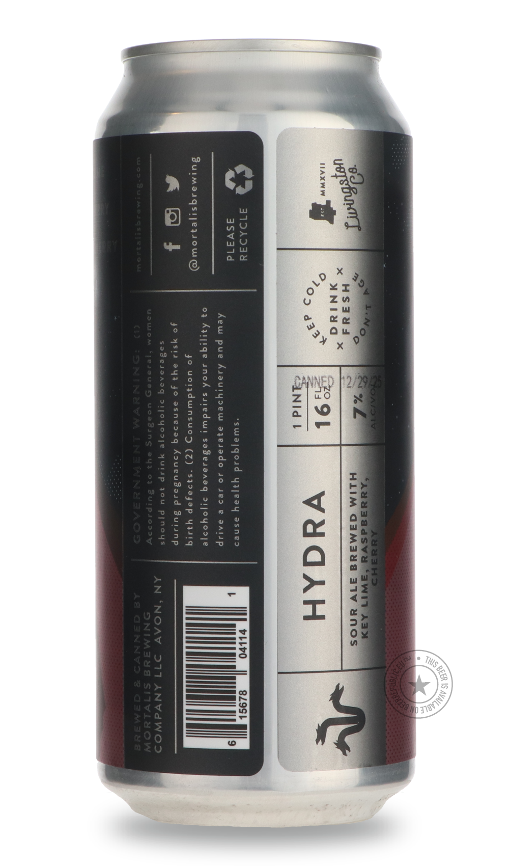 Mortalis- Hydra | Key Lime + Raspberry + Cherry-Sour / Wild & Fruity- Only @ Beer Republic - The best online beer store for American & Canadian craft beer - Buy beer online from the USA and Canada - Bier online kopen - Amerikaans bier kopen - Craft beer store - Craft beer kopen - Amerikanisch bier kaufen - Bier online kaufen - Acheter biere online - IPA - Stout - Porter - New England IPA - Hazy IPA - Imperial Stout - Barrel Aged - Barrel Aged Imperial Stout - Brown - Dark beer - Blond - Blonde - Pilsner - L