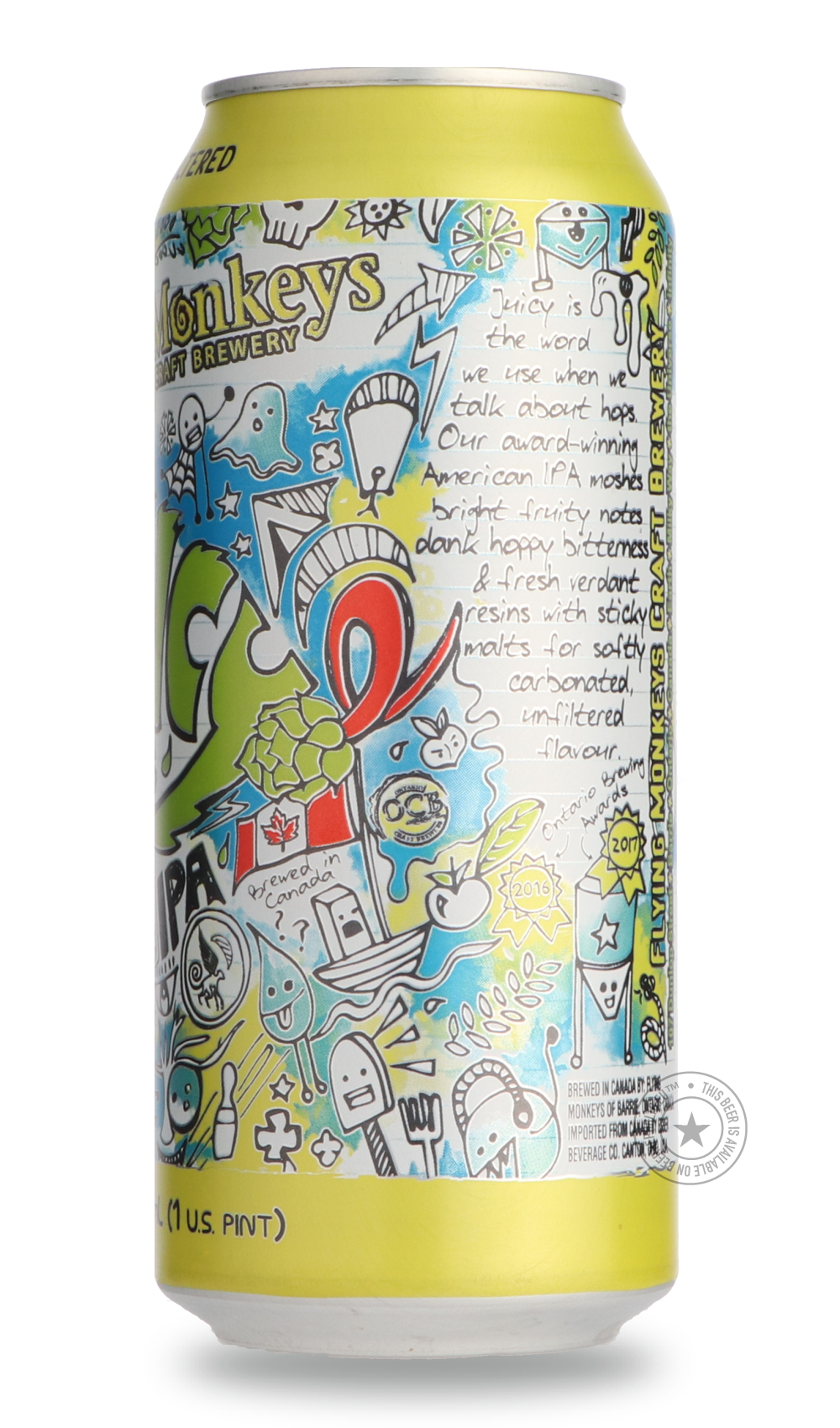 Flying Monkeys- Juicy Ass-IPA- Only @ Beer Republic - The best online beer store for American & Canadian craft beer - Buy beer online from the USA and Canada - Bier online kopen - Amerikaans bier kopen - Craft beer store - Craft beer kopen - Amerikanisch bier kaufen - Bier online kaufen - Acheter biere online - IPA - Stout - Porter - New England IPA - Hazy IPA - Imperial Stout - Barrel Aged - Barrel Aged Imperial Stout - Brown - Dark beer - Blond - Blonde - Pilsner - Lager - Wheat - Weizen - Amber - Barley 