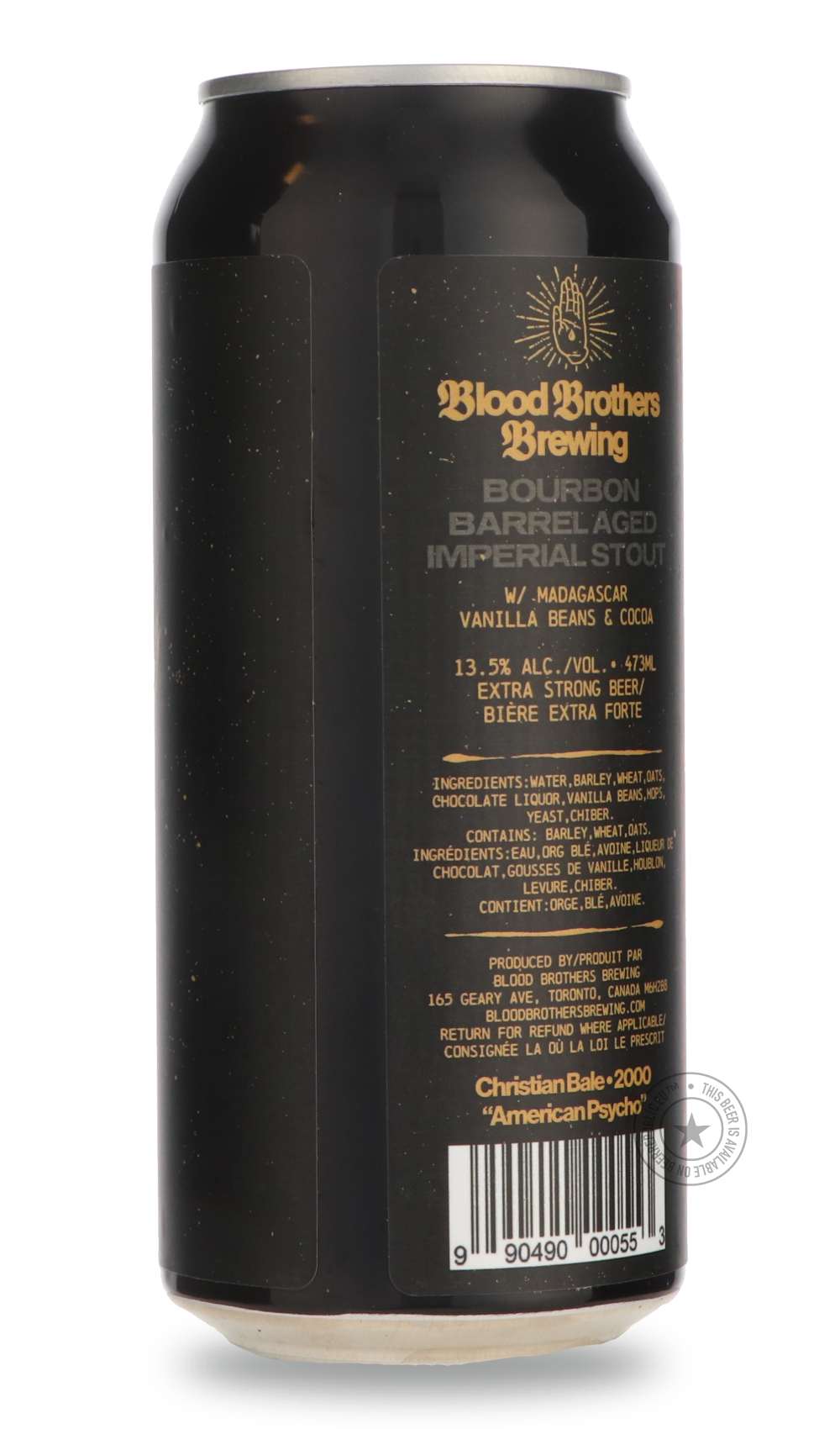 Blood Brothers- Patrick Bateman-Stout & Porter- Only @ Beer Republic - The best online beer store for American & Canadian craft beer - Buy beer online from the USA and Canada - Bier online kopen - Amerikaans bier kopen - Craft beer store - Craft beer kopen - Amerikanisch bier kaufen - Bier online kaufen - Acheter biere online - IPA - Stout - Porter - New England IPA - Hazy IPA - Imperial Stout - Barrel Aged - Barrel Aged Imperial Stout - Brown - Dark beer - Blond - Blonde - Pilsner - Lager - Wheat - Weizen 