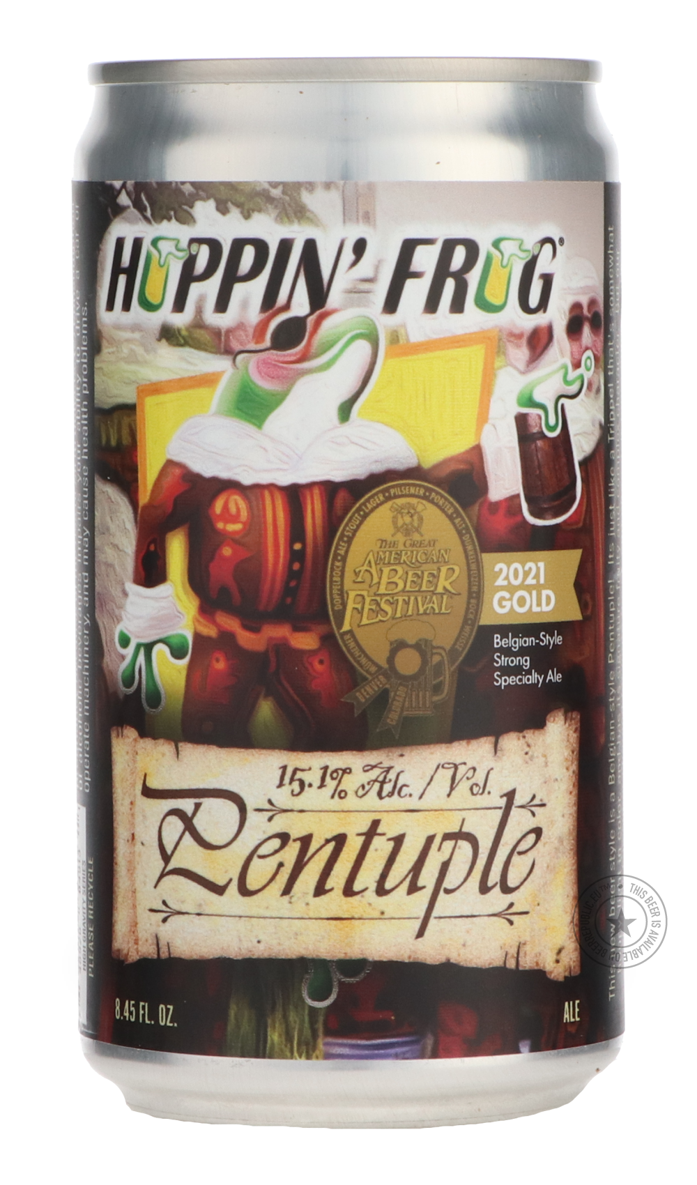Hoppin' Frog- Pentuple-Pale- Only @ Beer Republic - The best online beer store for American & Canadian craft beer - Buy beer online from the USA and Canada - Bier online kopen - Amerikaans bier kopen - Craft beer store - Craft beer kopen - Amerikanisch bier kaufen - Bier online kaufen - Acheter biere online - IPA - Stout - Porter - New England IPA - Hazy IPA - Imperial Stout - Barrel Aged - Barrel Aged Imperial Stout - Brown - Dark beer - Blond - Blonde - Pilsner - Lager - Wheat - Weizen - Amber - Barley Wi