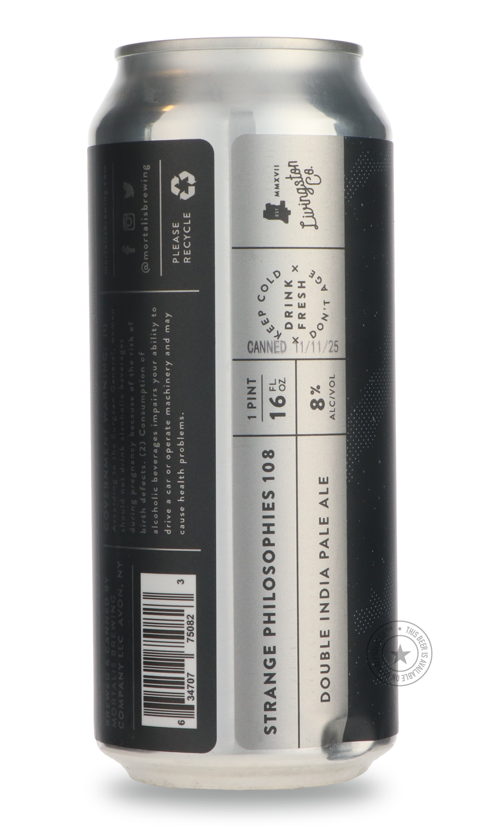 Mortalis- Strange Philosophies 108-IPA- Only @ Beer Republic - The best online beer store for American & Canadian craft beer - Buy beer online from the USA and Canada - Bier online kopen - Amerikaans bier kopen - Craft beer store - Craft beer kopen - Amerikanisch bier kaufen - Bier online kaufen - Acheter biere online - IPA - Stout - Porter - New England IPA - Hazy IPA - Imperial Stout - Barrel Aged - Barrel Aged Imperial Stout - Brown - Dark beer - Blond - Blonde - Pilsner - Lager - Wheat - Weizen - Amber 