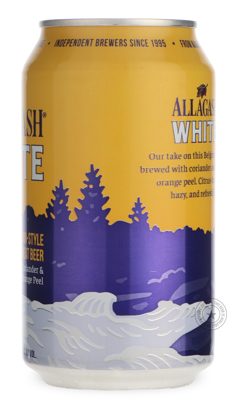Allagash- White [355ml can]-Pale- Only @ Beer Republic - The best online beer store for American & Canadian craft beer - Buy beer online from the USA and Canada - Bier online kopen - Amerikaans bier kopen - Craft beer store - Craft beer kopen - Amerikanisch bier kaufen - Bier online kaufen - Acheter biere online - IPA - Stout - Porter - New England IPA - Hazy IPA - Imperial Stout - Barrel Aged - Barrel Aged Imperial Stout - Brown - Dark beer - Blond - Blonde - Pilsner - Lager - Wheat - Weizen - Amber - Barl