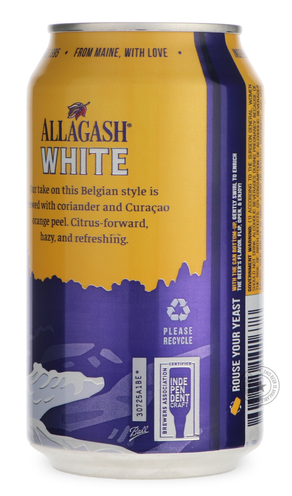 Allagash- White [355ml can]-Pale- Only @ Beer Republic - The best online beer store for American & Canadian craft beer - Buy beer online from the USA and Canada - Bier online kopen - Amerikaans bier kopen - Craft beer store - Craft beer kopen - Amerikanisch bier kaufen - Bier online kaufen - Acheter biere online - IPA - Stout - Porter - New England IPA - Hazy IPA - Imperial Stout - Barrel Aged - Barrel Aged Imperial Stout - Brown - Dark beer - Blond - Blonde - Pilsner - Lager - Wheat - Weizen - Amber - Barl
