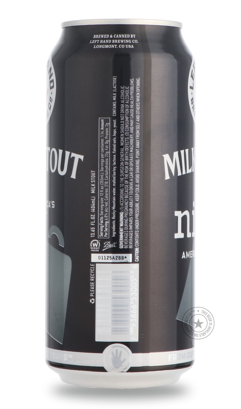 -Left Hand- Milk Stout Nitro-Stout & Porter- Only @ Beer Republic - The best online beer store for American & Canadian craft beer - Buy beer online from the USA and Canada - Bier online kopen - Amerikaans bier kopen - Craft beer store - Craft beer kopen - Amerikanisch bier kaufen - Bier online kaufen - Acheter biere online - IPA - Stout - Porter - New England IPA - Hazy IPA - Imperial Stout - Barrel Aged - Barrel Aged Imperial Stout - Brown - Dark beer - Blond - Blonde - Pilsner - Lager - Wheat - Weizen - A